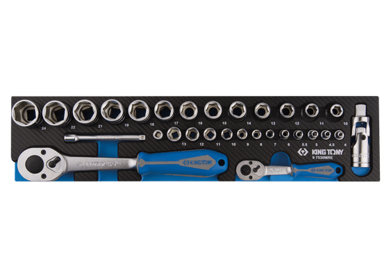 Outils - Outils divers - Module mousse + PP 30 pièces douilles 1/4 & 1/2" et accessoires