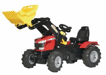 Loisirs - Jouets - Tracteur à pédales avec chargeur frontal, Massey Ferguson 7726, avec roues pneumatiques, à partir de 3 ans, rollyFarmtrac de Ro