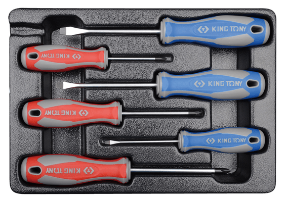 Outils - Outils divers - Thermoformé de 6 tournevis PH 0X60-1X80-2X100- Plats 3X75-5.5X100-6.5