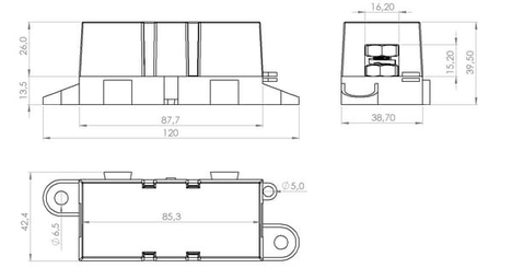 Pièces agricoles - Eclairage - Porte-fusible, max. 32V 500A Mega
