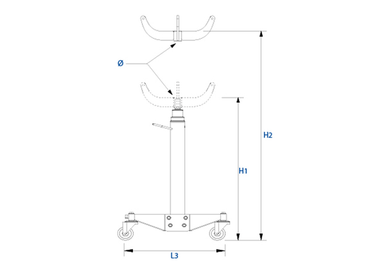 Outils - Outils divers - Vérin de fosse hydraulique à vérin télescopique 1.2T