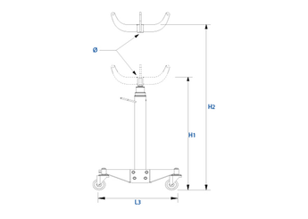 Outils - Outils divers - Vérin de fosse hydraulique à vérin télescopique 1.2T