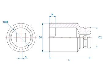 Outils - Outils divers - Douille 3/4" à chocs pour écrous à encoches KM10 70mm
