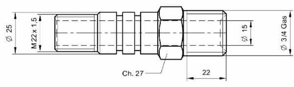 Pièces agricoles - Hydraulique - Raccord tournant 3/4"