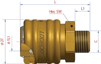 Pièces agricoles - Pièce pneumatique - Raccord rapide f.mâle BSP 3/8"
