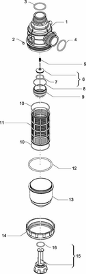 Pièces agricoles - Pièce Pulvérisateur - Filtre d'aspirat. 100-160l T6