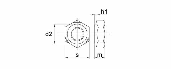 Pièces agricoles - Fasteners - Écrou hexagonal à souder DIN929 M8x1.25 acier inoxydable A2 Kramp