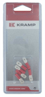 Pièces agricoles - Eclairage - Cosse plate mâle, rouge 6,3x0,8mm - 0,5-1,0mm² (6)