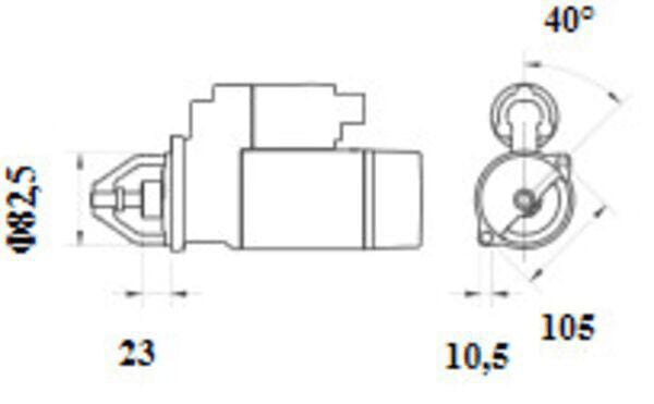 Pièces agricoles - Eclairage - Démarreur 12V, 3,2kW, 11 dents, Mahle