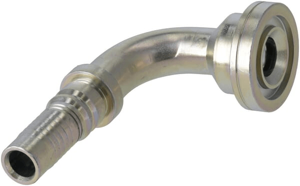 Pièces agricoles - Hydraulique - Raccord à sertir 4SH-DN16 avec flasque ø41,3 mm 90°