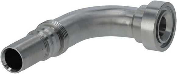 Pièces agricoles - Hydraulique - Raccord à sertir 4SH-DN25 bride Ø 47,6 mm 90°