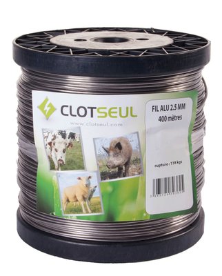 Pièces agricoles - Cloture,Jardin & Sylviculture - FIL ALU 2.5 mm BOBINE DE 400 M
