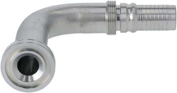 Pièces agricoles - Hydraulique - Raccord à sertir 4SH-DN25 avec bride ø47,6 mm 90° H125