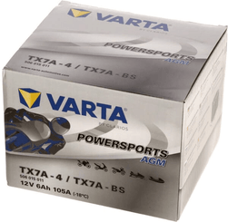 Pièces agricoles - Eclairage - Batterie 12V 6Ah 105A AGM Powersports VARTA