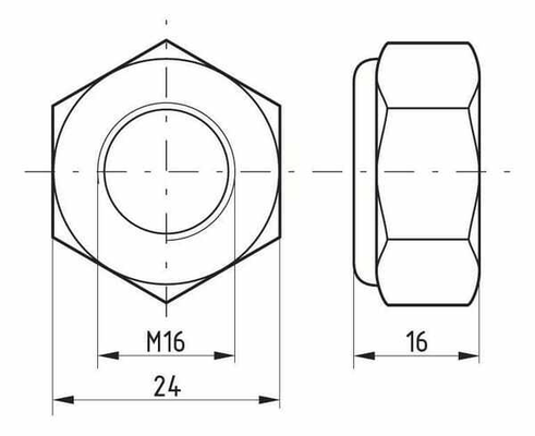 Pièces agricoles - Fasteners - Ecrou hexagonal autobloquant à bague nylon DIN985 M16x2.00 Kramp