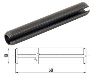 Pièces agricoles - Fasteners - Goupille élastique, robuste 10x60 mm ISO8752
