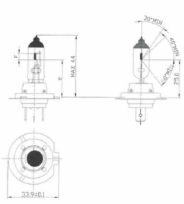 Pièces agricoles - Eclairage - Ampoule 12 V 55 W PX26d H7 Longue durée de vie