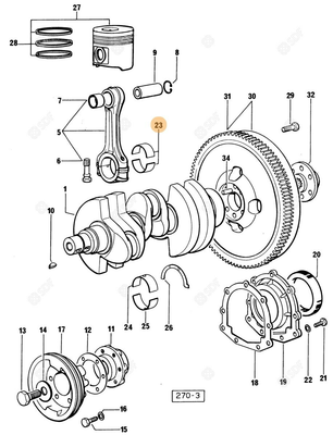 Pièces agricoles - Pieces moteur - demi-coussinet de bielle STANDARD - A =