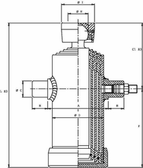 Pièces agricoles - Hydraulique - Verin telescopique+rotule