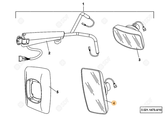Pièces agricoles - Cabine et structure - RETROVISEUR