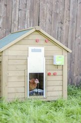 Pièces agricoles - Cloture,Jardin & Sylviculture - Auto Porte pour volaille w. Porte coulissante 300x400 mm