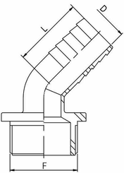 Pièces agricoles - Pièce Pulvérisateur - Embout 45° 40 mm x 1 1/4" M