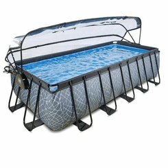 Loisirs - Jouets - Piscine hors-sol 540x250x122cm (filtre à sable 12v) gris pierre + dôme