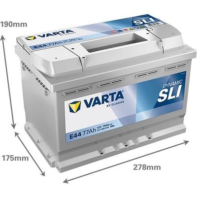 Pièces agricoles - Eclairage - Battery 12V 77Ah 780A E44 VARTA Dynamic SLI