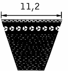 Pièces agricoles - Transmission - Courroie trapézoïdale 11,2 x 820 mm