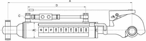 Pièces agricoles - Hydraulique - Barre de poussée hydraulique