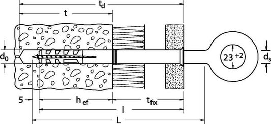 Pièces agricoles - Fasteners - Boulon à œil d'échafaudage GS12x120 25x