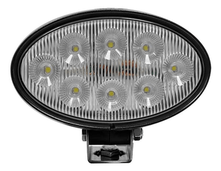 Pièces agricoles - Eclairage - Lampe de travail LED, 56 W, 5320 lm, ovale, blanc, 10/30 V, 160x100x74 mm, prise Deutsch, Wide flood, 8 LED Kramp