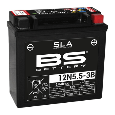 Pièces Quad & Motos - Electrique - Batterie BS BATTERY SLA sans entretien activé usine - 12N5.5-3B