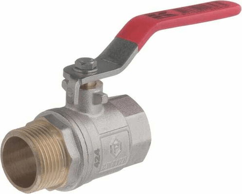 Pièces agricoles - Hydraulique - Vanne à bille BSP femelle/mâle 1" + poignée SS