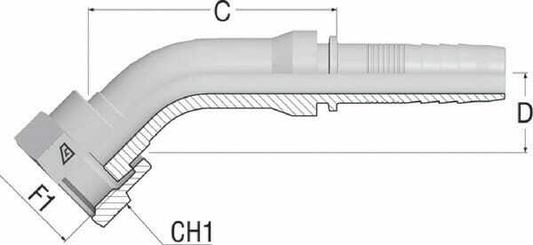 Pièces agricoles - Hydraulique - Embout F NS-DN25-1.11/16ORFS4