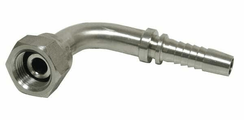 Pièces agricoles - Hydraulique - Raccord à sertir DN06-1/4-BSP-90º inox