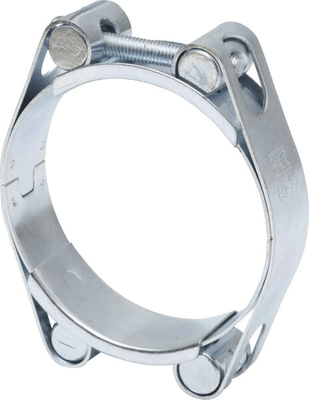 Pièces agricoles - Fasteners - Collier de serrage, 60-70 mm double boulon, double bande DIN912 zingué Kramp