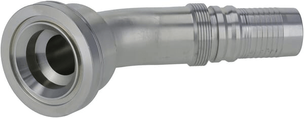 Pièces agricoles - Hydraulique - Raccord à sertir 4SH-DN40 avec flasque ø79,4 mm 45°