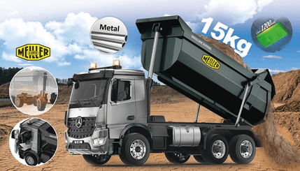 Loisirs - Jouets - Camion benne Mercedes Benz Arocs 1:20 Metal Meiller 2,4 GHz