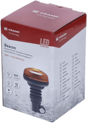 Pièces agricoles - Eclairage - Gyrophare LED, profil bas, 15W, 12-24V, ambre, montage sur poteau flexible, Ø 86mm x138mm