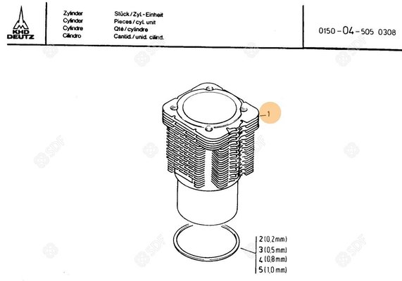 Pièces agricoles - Pieces moteur - CYLINDRE Deutz-Fahr origine