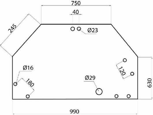 Pièces agricoles - Tracteur pièce adaptable - Vitre arrière inférieure