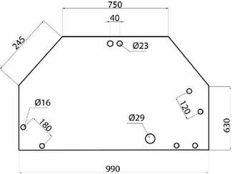 Pièces agricoles - Tracteur pièce adaptable - Vitre arrière inférieure