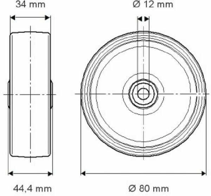 Pièces agricoles - Outils atelier - Roue 80 mm