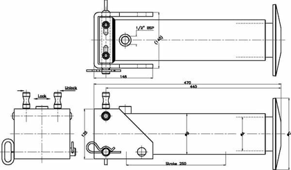 Pièces agricoles - Hydraulique - Pied béqu 65-250 fermeture rap