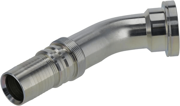 Pièces agricoles - Hydraulique - Raccord à sertir 4SH-DN40 avec flasque ø63,5 mm 45°