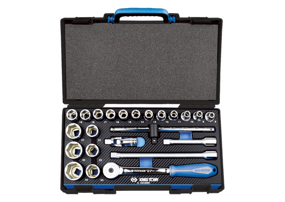 Outils - Outils divers - Coffret de douilles et accessoires1/2" 6 pans EVAWAVE - 23 pièces