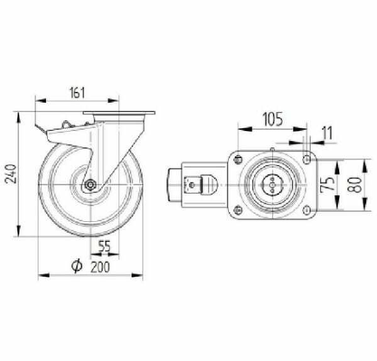 Pièces agricoles - Outils atelier - Roulettes pour charges lourdes à bandage en polyuréthane