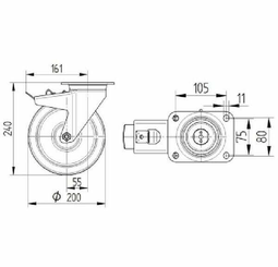 Pièces agricoles - Outils atelier - Roulettes pour charges lourdes à bandage en polyuréthane