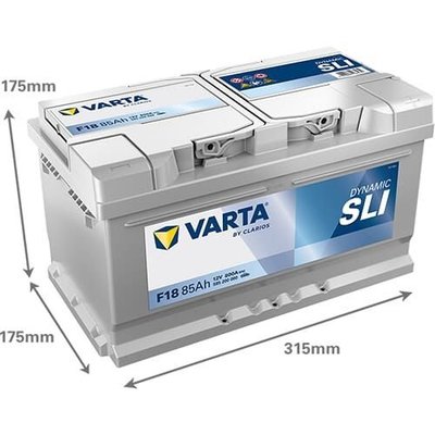 Pièces agricoles - Eclairage - Battery 12V 85Ah 800A F18 VARTA Dynamic SLI
